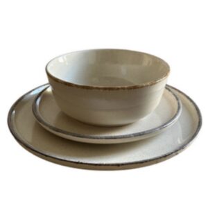 3 BUC. BOL/FARFURIE CERAMICĂ/BEJ MARGINE MARO - 6-18/450